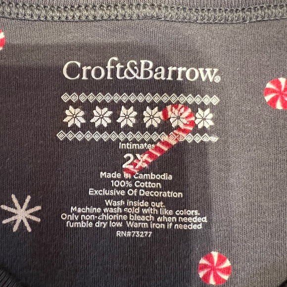 Woman’s Holiday 2X Henley Long-Sleeved Cotton Nightgown~ Charcoal Gray 💤 - Picture 9 of 10